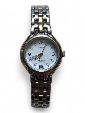 Vintage Timex Two-Tone Silver and Gold Women's Indiglo Watch